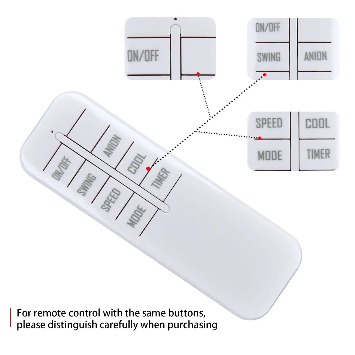 Replacement Remote Control For COSTWAY Portable Evaporative Air Cooler