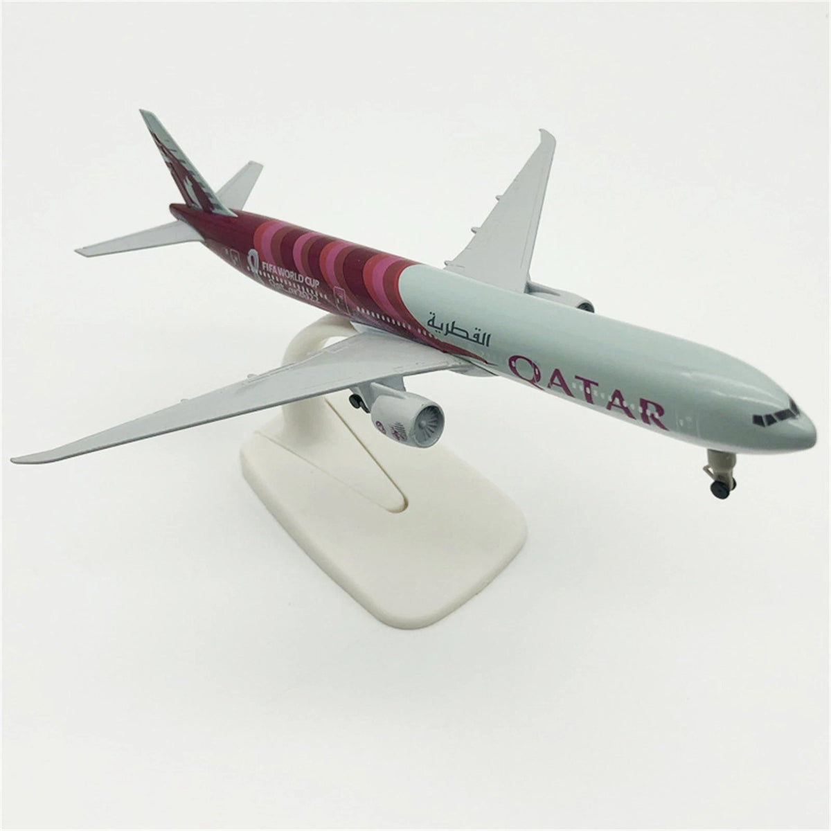 1:400 Qatar World Cup B777 Airplane Alloy Model Souvenir Display with Stand F