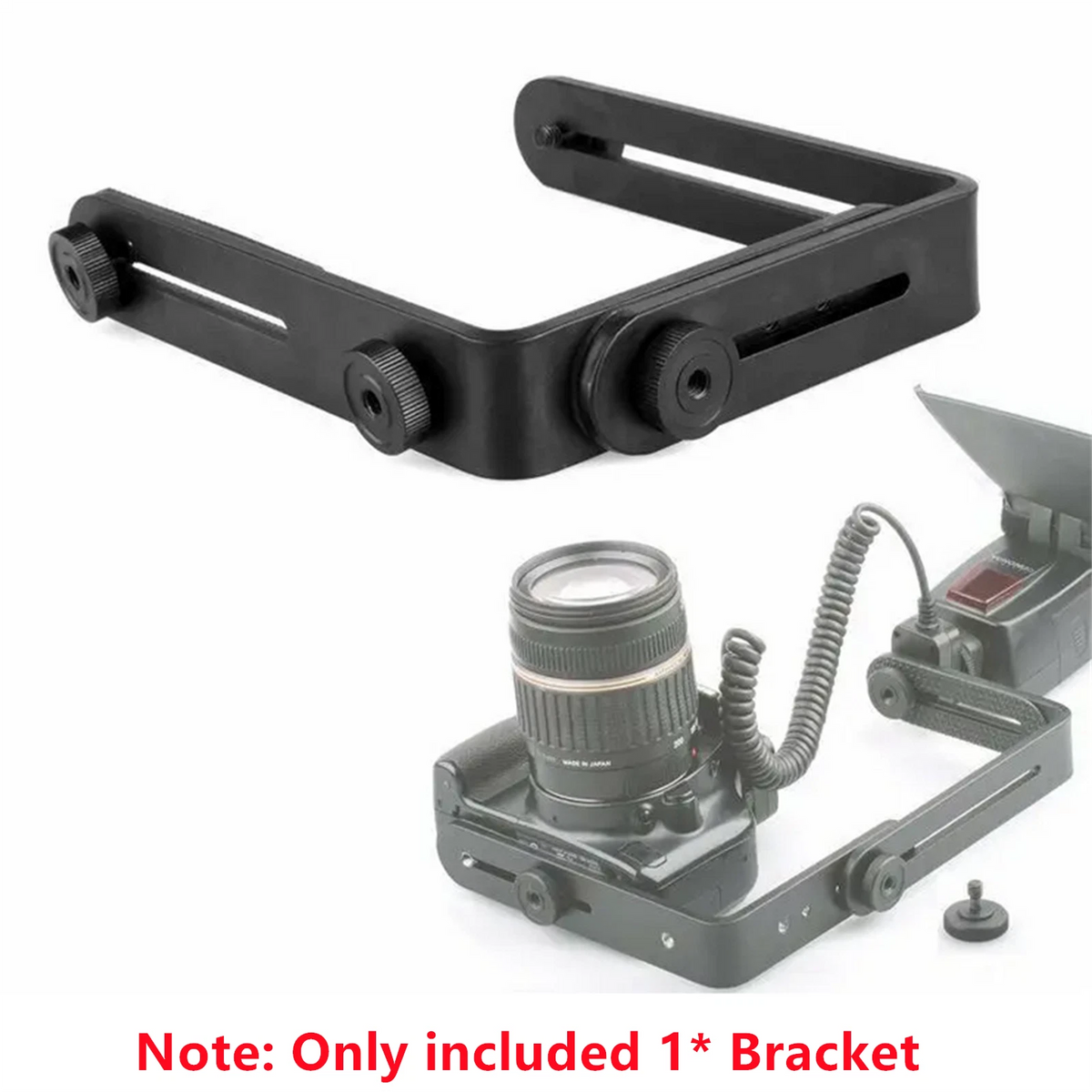 1 Set Double L-shaped Black Aluminum Alloy Metal Bracket kit For DSLR Camera