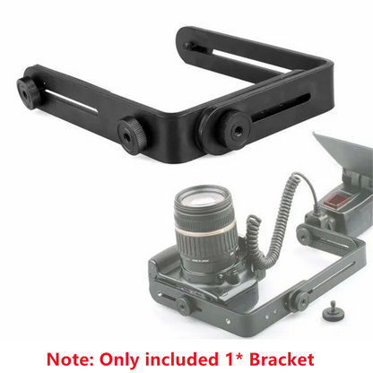 1 Set Double L-shaped Black Aluminum Alloy Metal Bracket kit For DSLR Camera