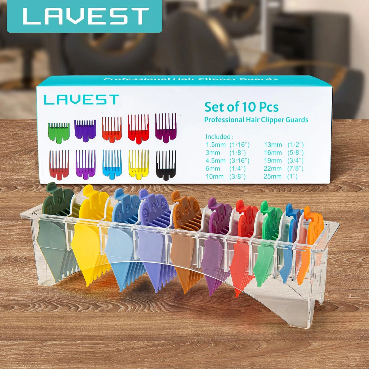 10 Professional Hair Clipper Guards Cutting Guides Compatible 10PCS, 10pcs