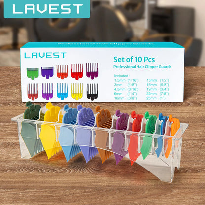 10 Professional Hair Clipper Guards Cutting Guides Compatible 10PCS, 10pcs