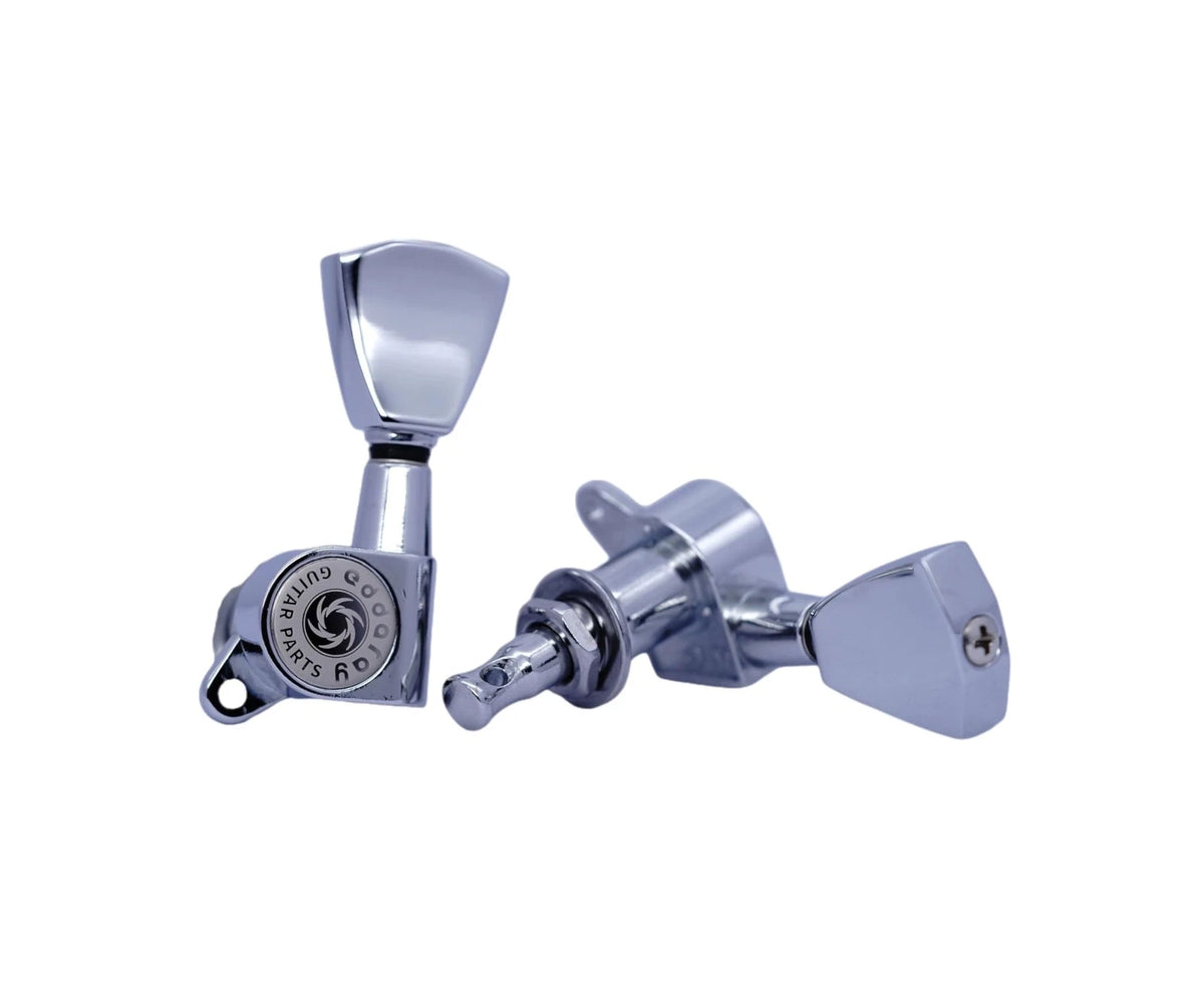 Eddaray Guitar Machine Heads (3R + 3L) - 1:15 Gear Ratio Sealed Tuning Chrome
