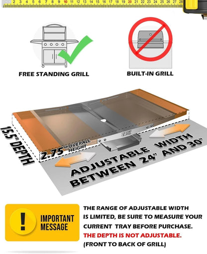 Grease Tray with Catch Pan - Dyna Glo Grill Replacement Parts, Universal...