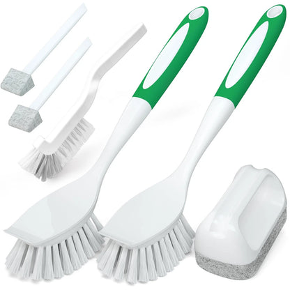Holikme Dish Brush Cleaning Set for Groove 6 Pack, Green
