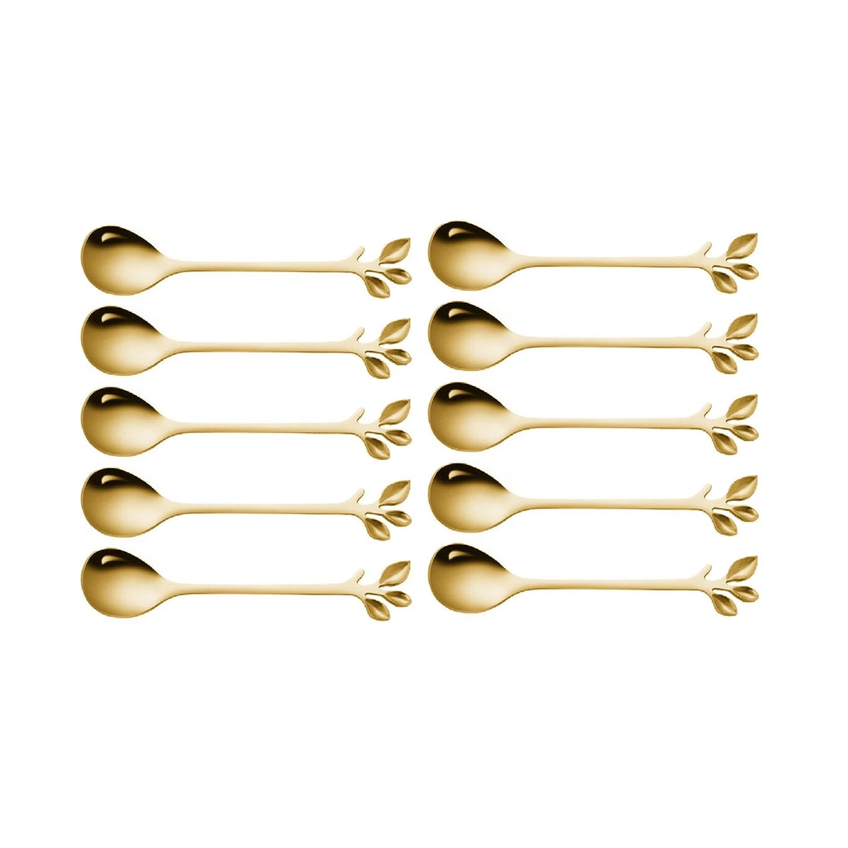 10Pcs Stainless Steel Spoon Branches Leaf Spoon For Kitchen Tableware Ornament;