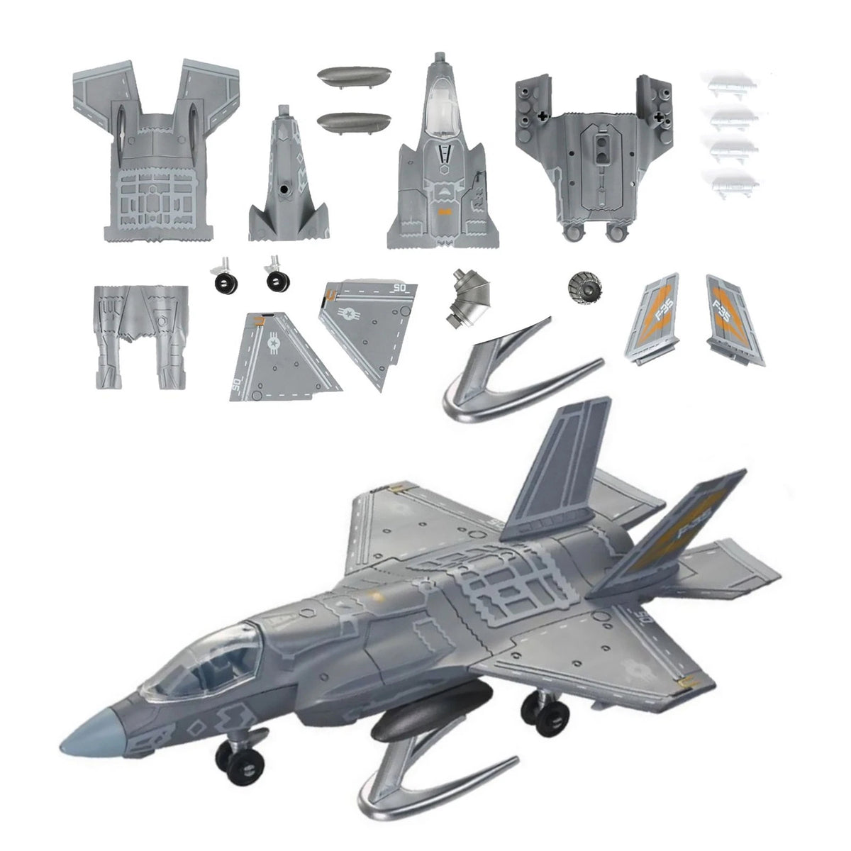 1/72 F-35 Stealth Fighter Assembly Model Kit 22cm Collectible Military Jet Decor
