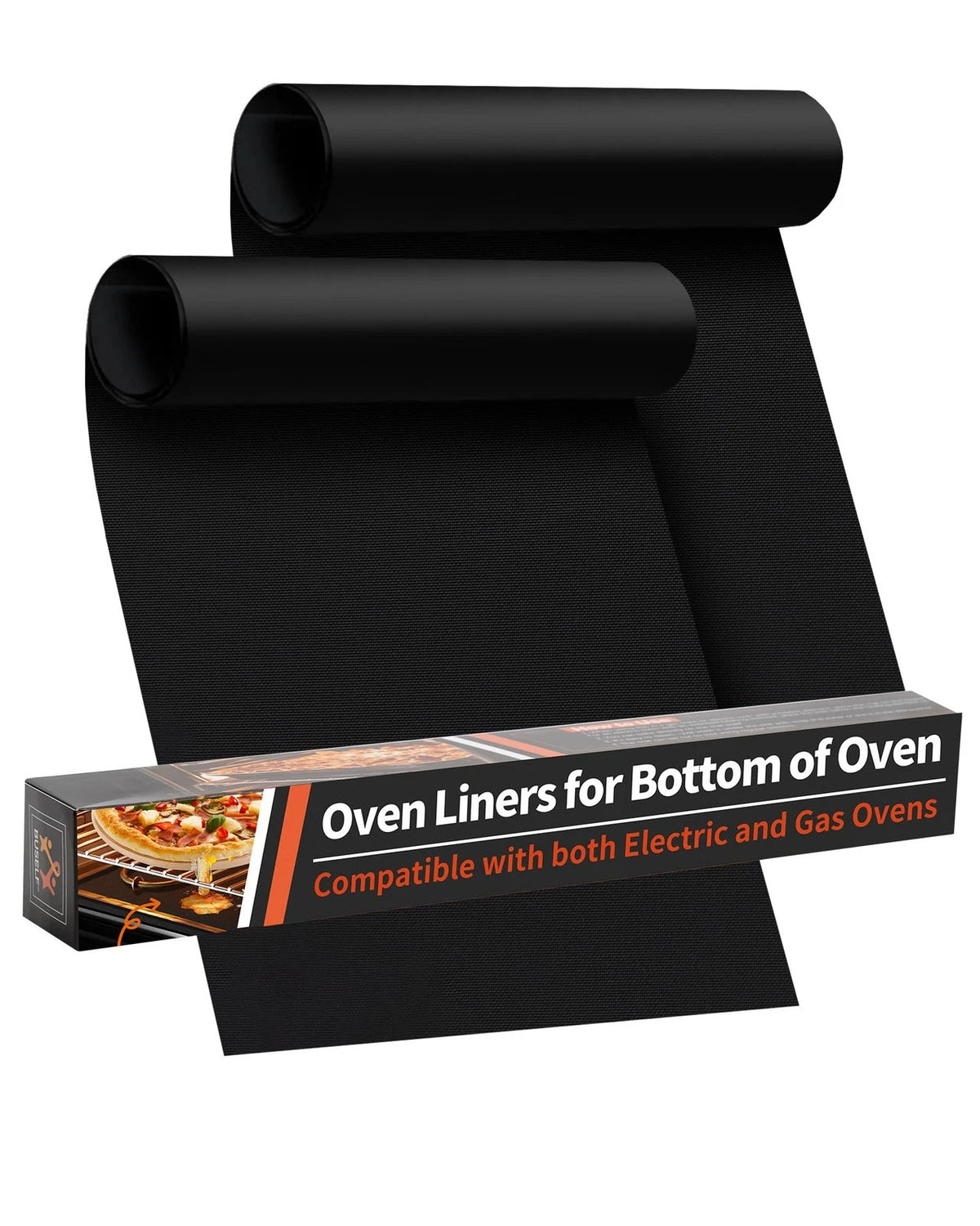 Oven Liners for Bottom of - 2 Pack Large Heavy 2 17”x25”, Black