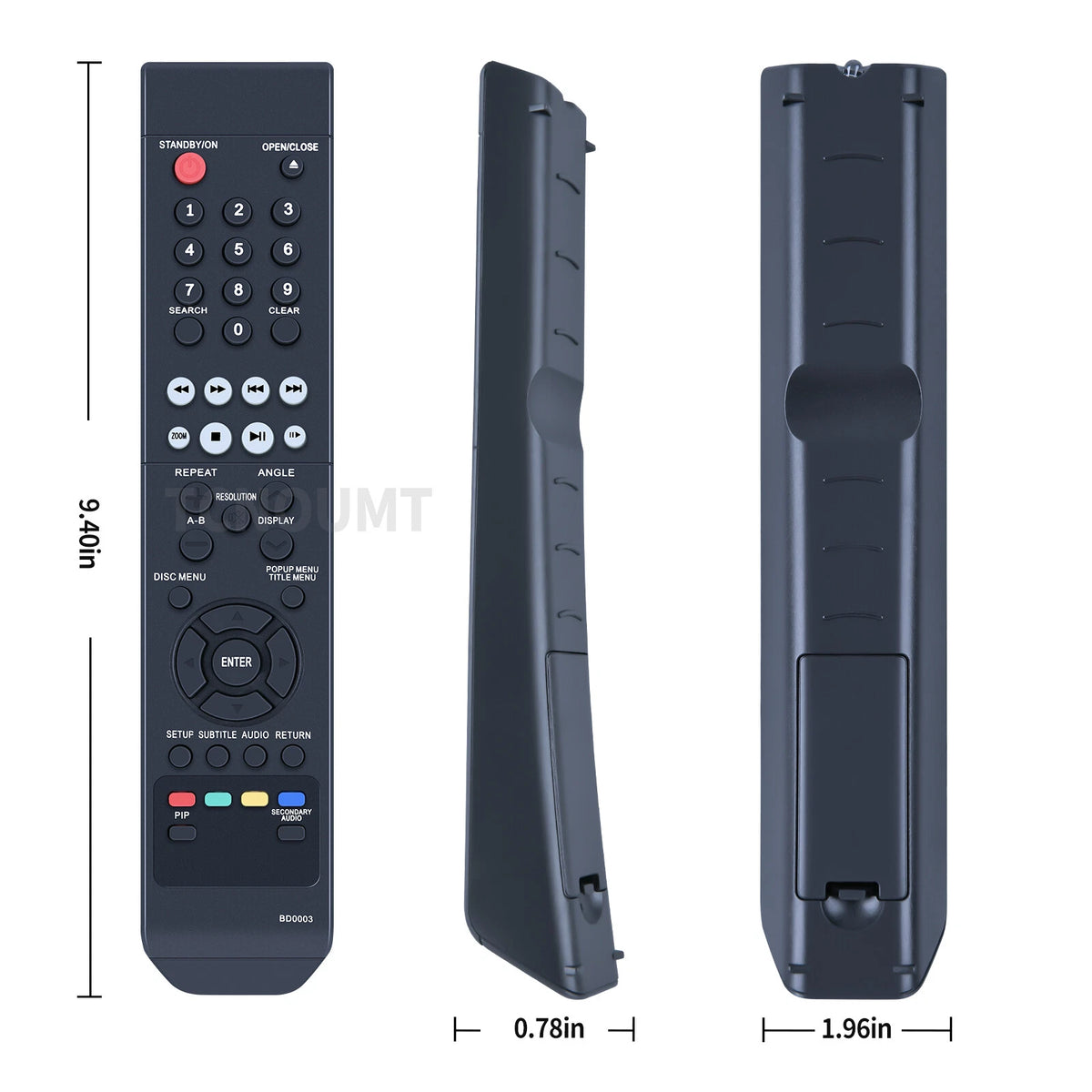 BD003 Remote Control For Insignia DVD Player NS-WBRDVD2 NS-WBRDVD2-CA