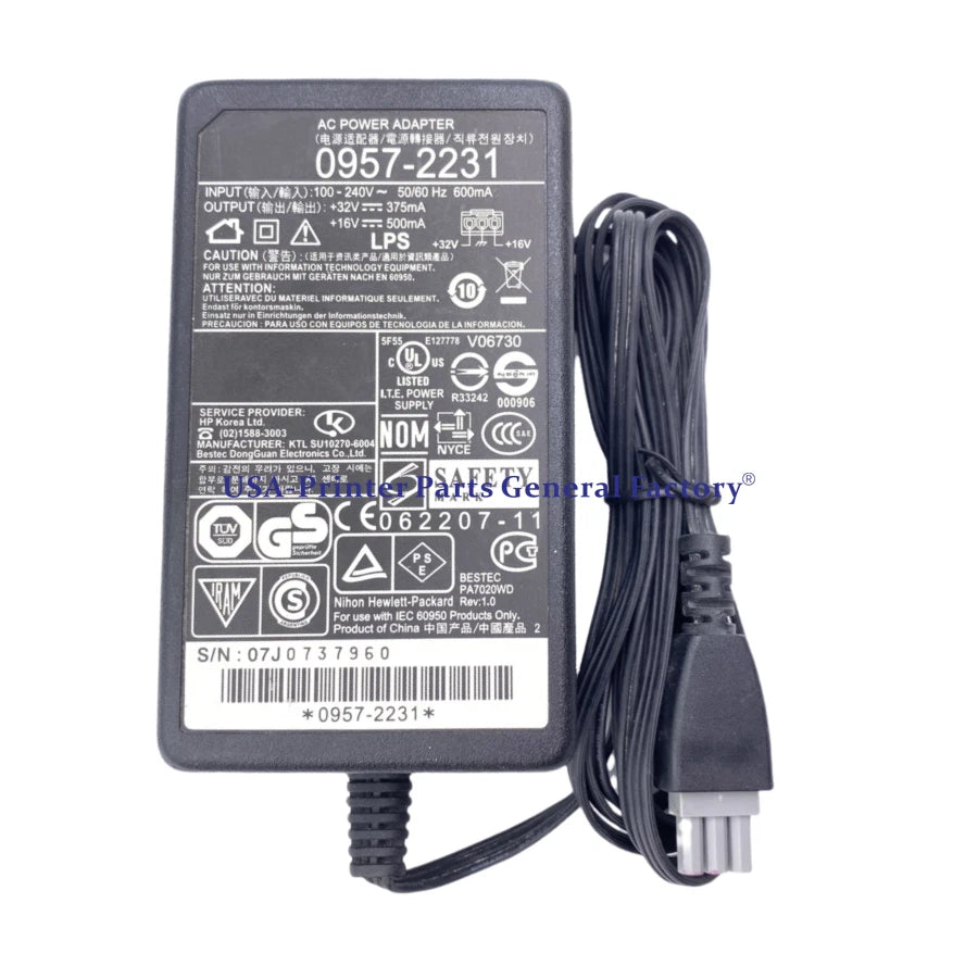 32V 375mA 16V 500mA AC Adapter Charger Power Supply for HP D1420 D1430 0957-2231