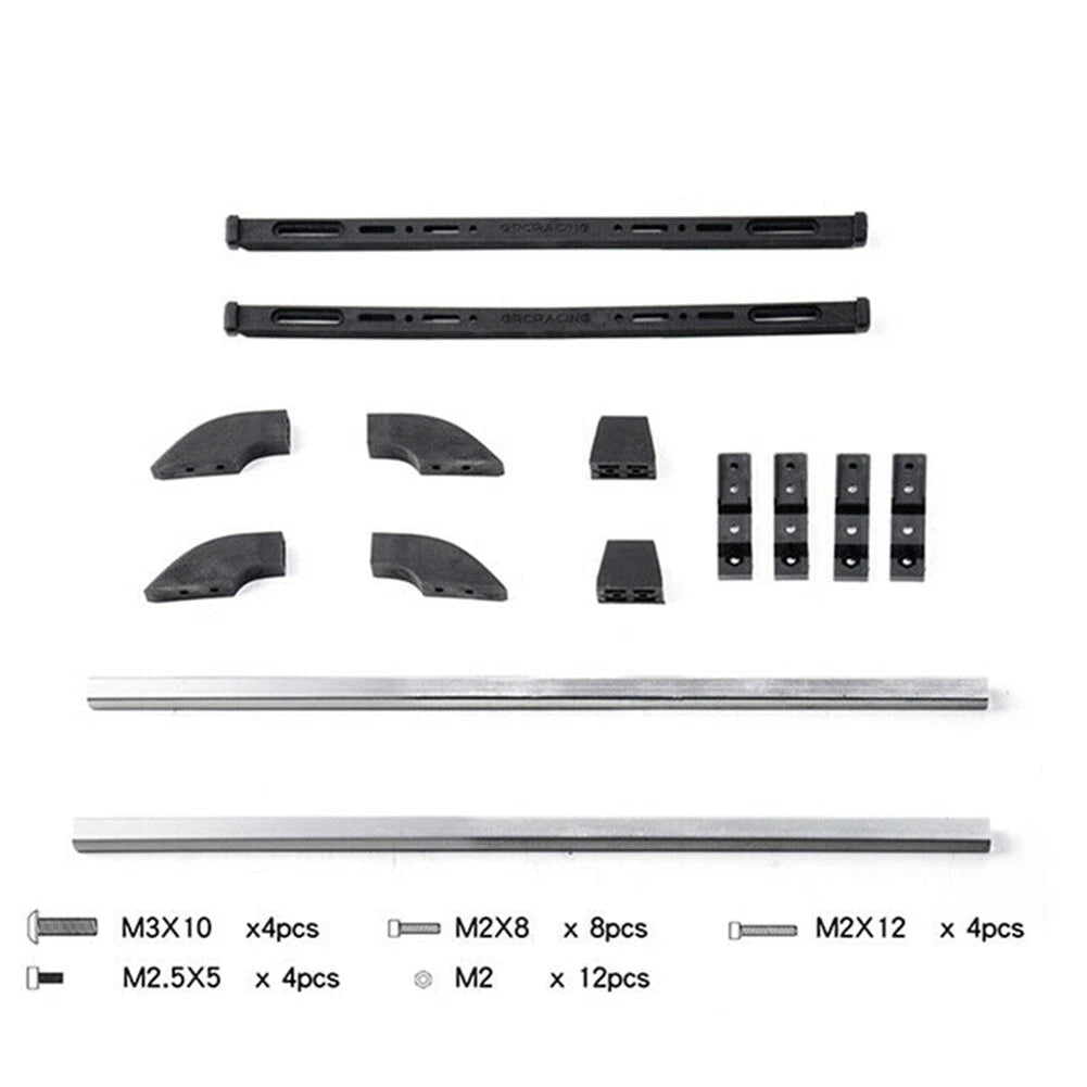 Adjustable Aluminum Alloy Decor Roof Luggage Rack for 1/10 RC Crawler Car DIY