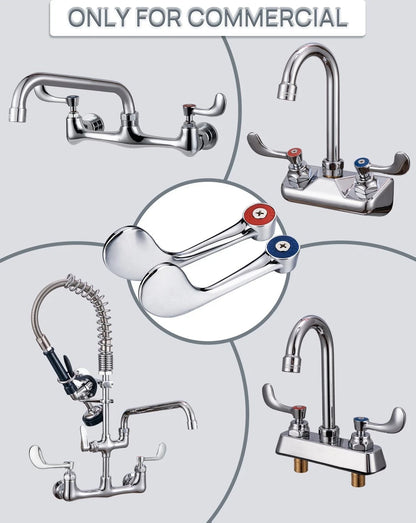 Phivan Commercial Faucet Parts 4-Inch Wrist Handle Lever (1 Pair)