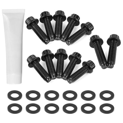 Up Pipe Bolt Set for 2001-2016 GMC Sierra 2500/3500 Duramax 6.6L V8 Diesel-12PCS