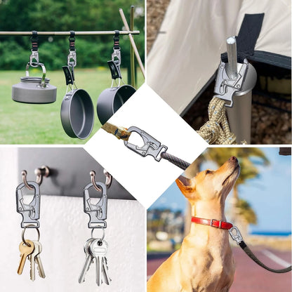 Ahiller Carabiner Clip,1.9'' Alloy Car Keychain Clip with 2 1.9", Silver-1P