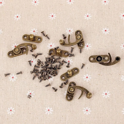 20 Pieces Jewelry Box Hinges and Latches - Thickened Solid Bronze Tone