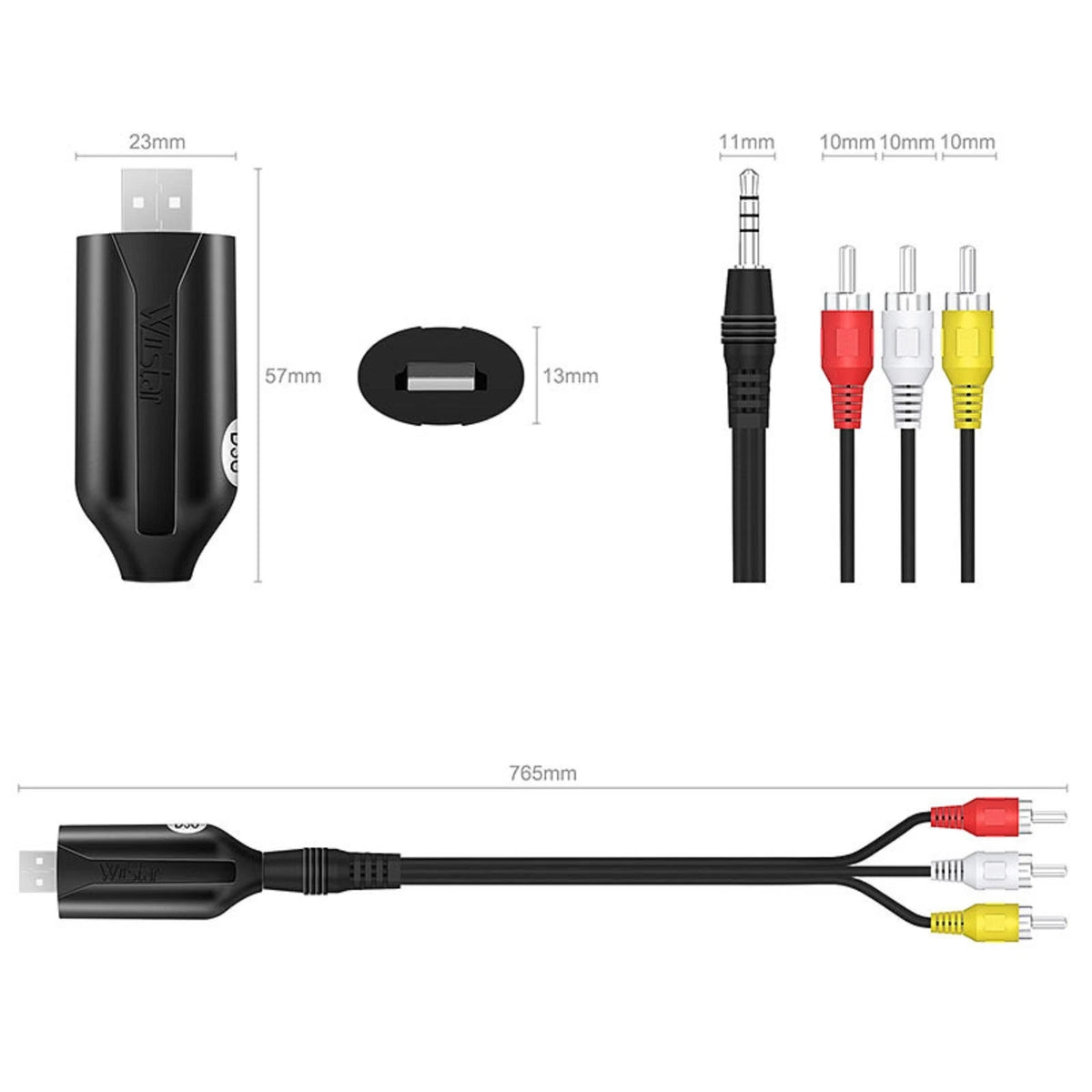 USB 2.0 VHS To DVD Converter Adapter USB to RCA Audio Video DVD VHS Record Card