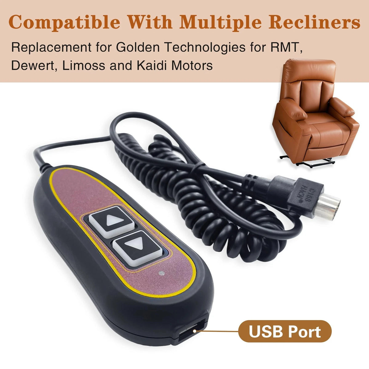 Kariwust 2 Button 5 Pin Remote ZK1200-HC Hand Control Small, Black