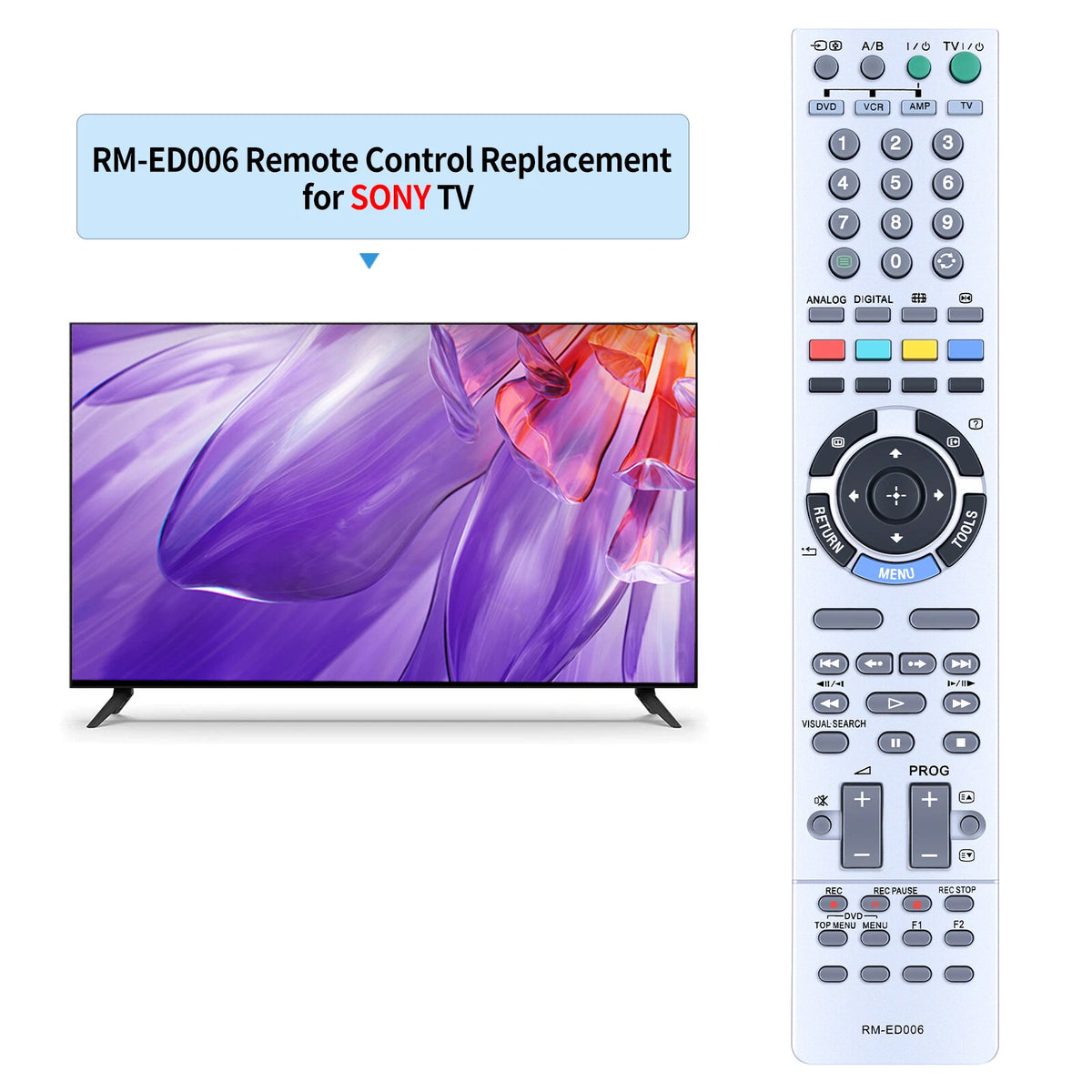 RM-ED006 Remote Control For Sony TV KDL- 40X2000,KDL-46X2000,KDL-52X2000