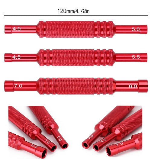 3Pack Different Sizes RC Car Double Head Hexagon Sleeve Screwdriver Hex Wrench