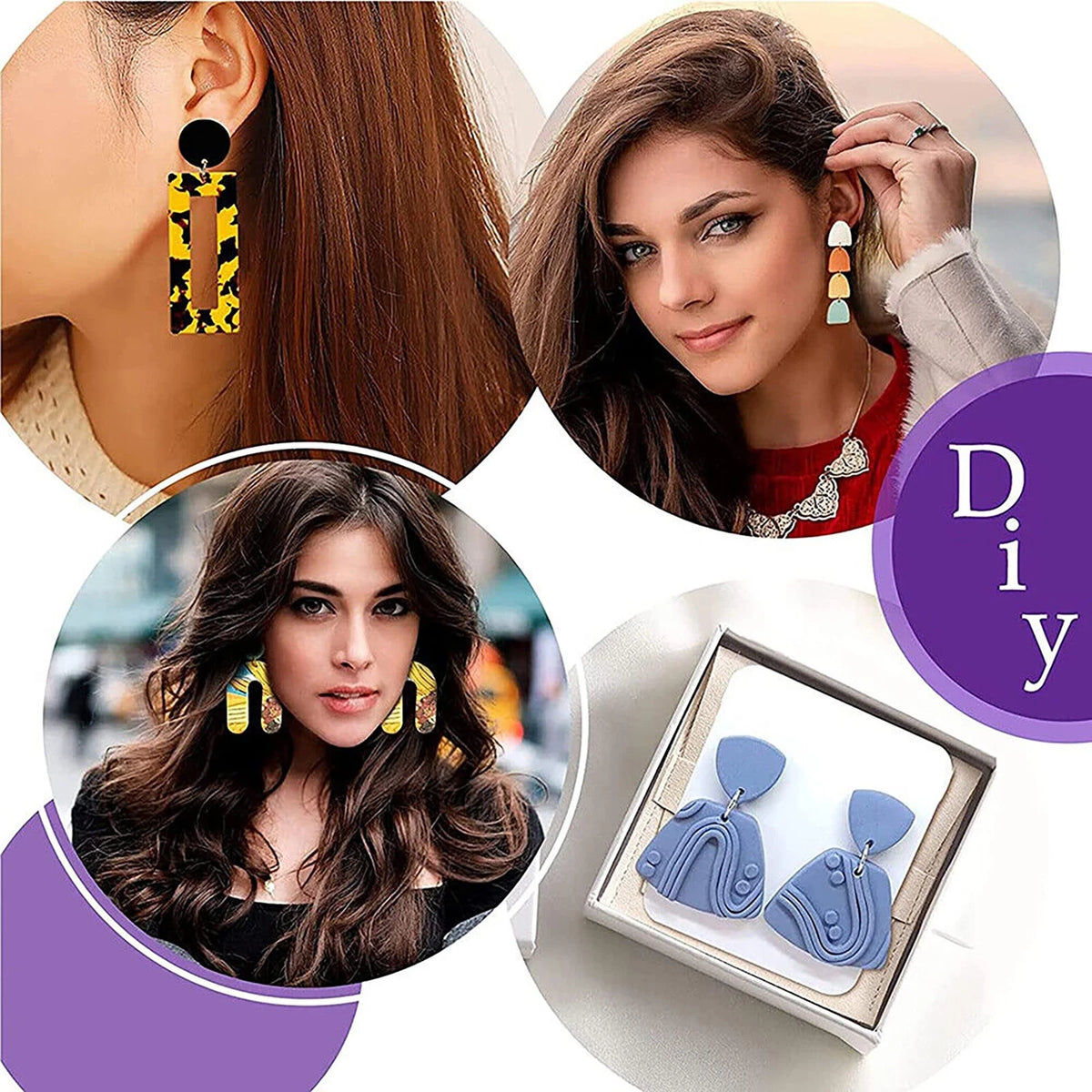 21PCS Polymer Clay Cutters Set Earring Jewellery Cutting Mold Tool Findings DIY