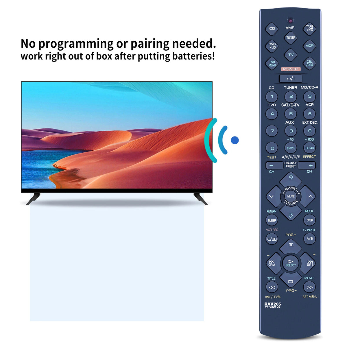 RAV205 V473220 For Yamaha AV Receiver Remote Control RX-V396 HTR-5230