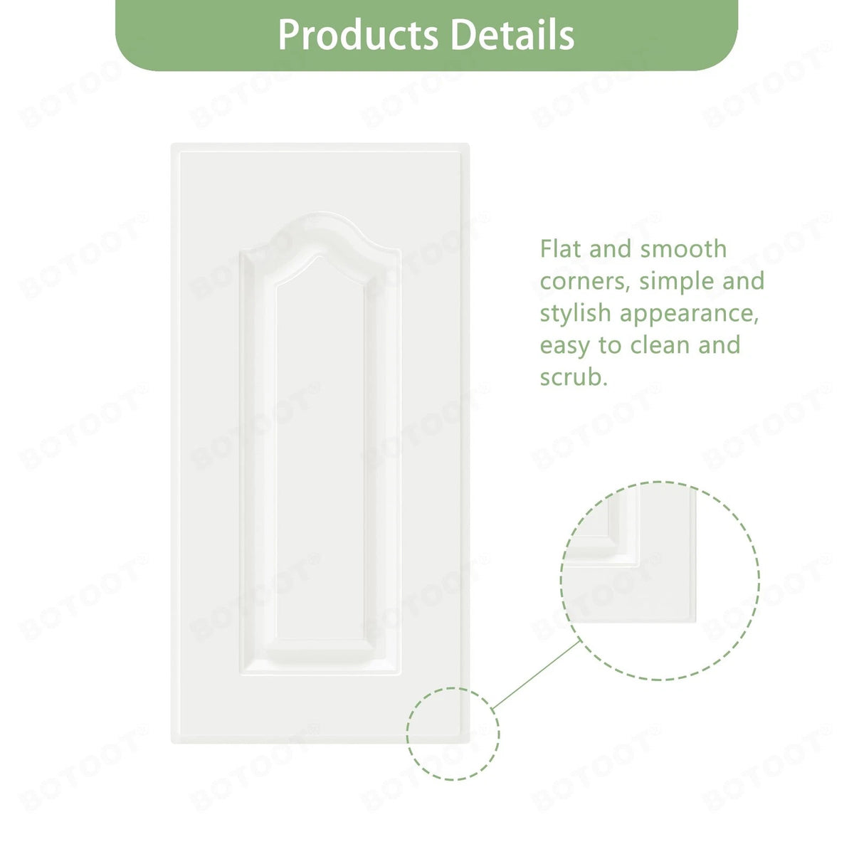 BOTOOT Built-in Cabinet Doors - Semicircular 24H*12W, White