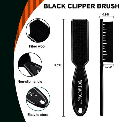 NICEMOVIC Barber Clipper Cleaning Brushes, 20 Pcs Plastic Handle 20PCS, Black