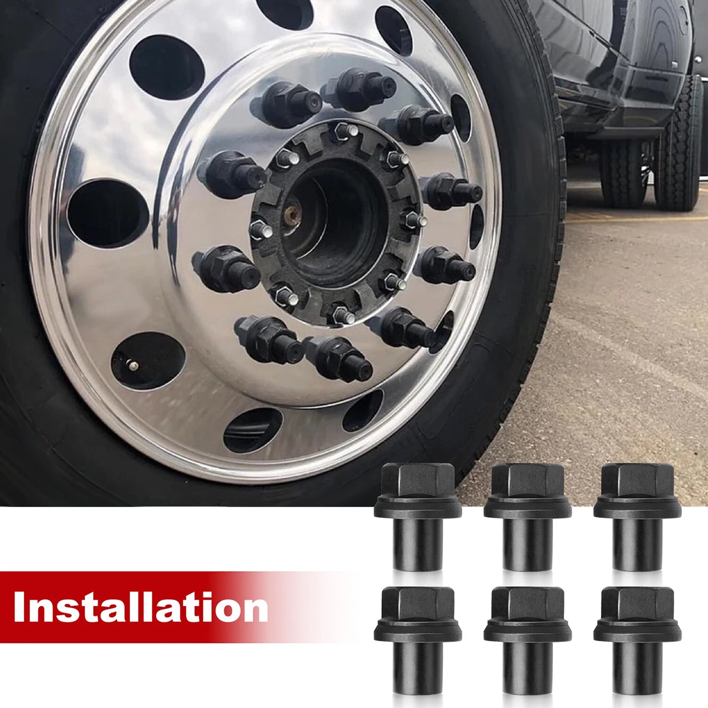 Two Piece 28mm Sleeve Flanged M22x1.5 Wheel Nuts 33mm Hex Hub Pilot/Unimount