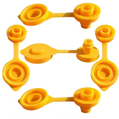 5PCS Fuel Gas Can Vent Cap Set Yellow Plastic For Garage Workshop Canisters
