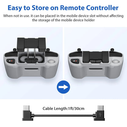 USB C to C Remote Controller Cable 1FT for DJI Mavic 3 3 Pro Mini 2 3