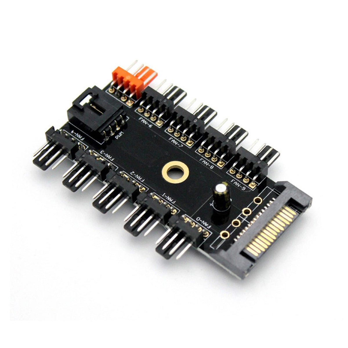 Motherboard 4Pin PWM Cooler Fan HUB Splitter 1 To 10 Extension SATA Power Supply