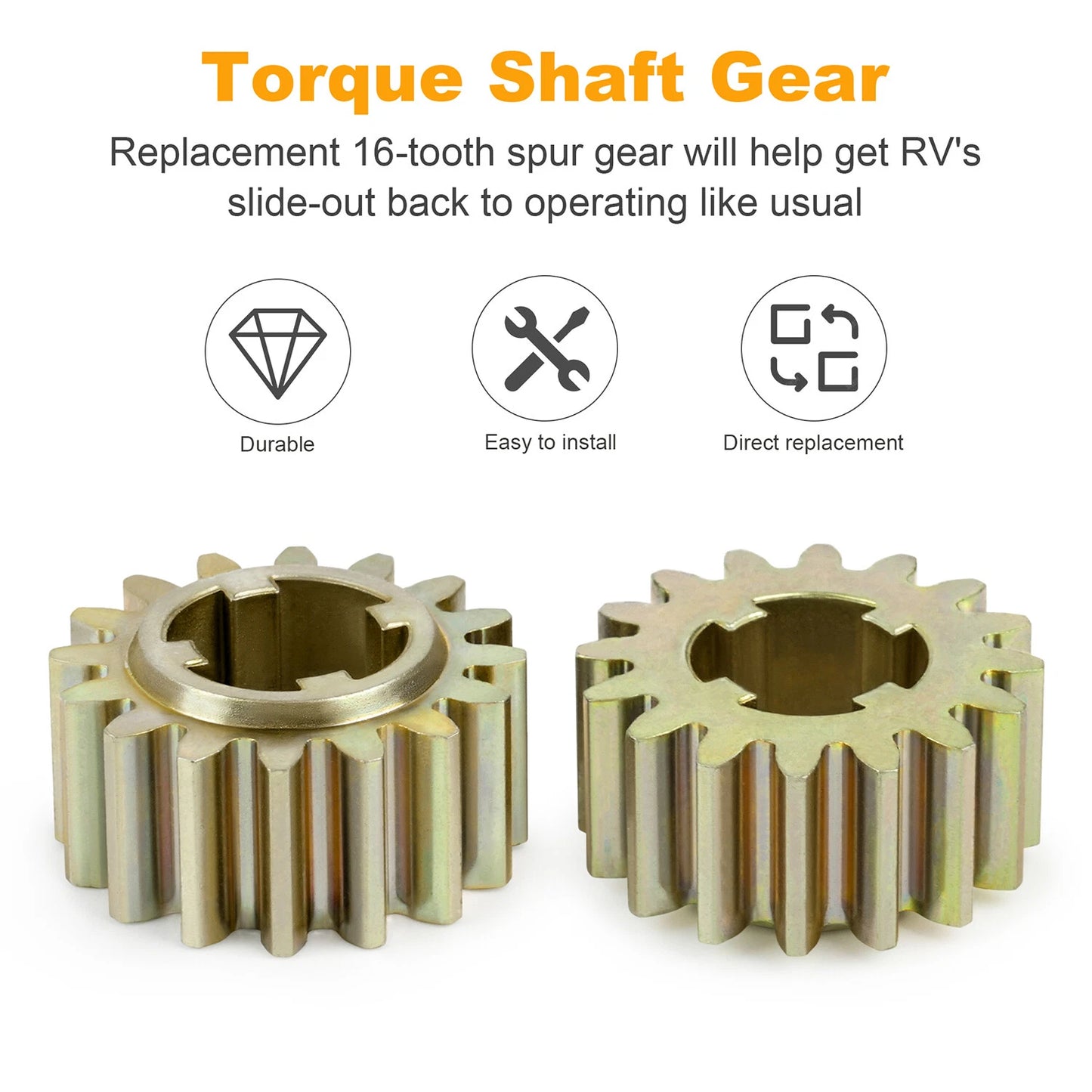 2PCS 16 Tooth Spur Gear For Lippert Schwintek In-Wall Slide-Out 238893