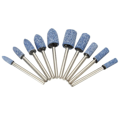 10Pack 1/8" Abrasive Mounted Grinding Stone Rotary Tool Set Wheel Head Dremel n