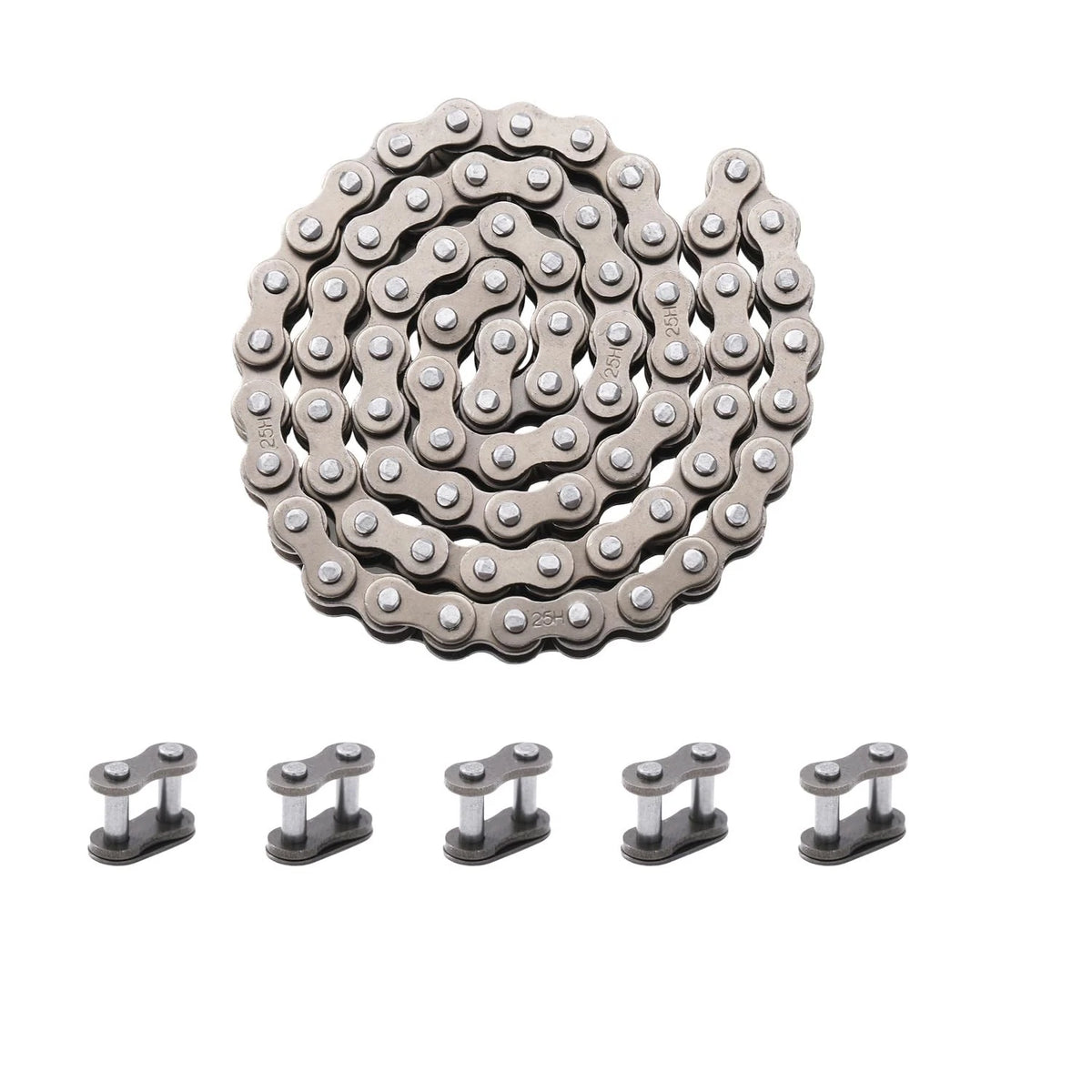 KAMIER #25 Roller Chain 74 Links with 5pcs Master Link Replacement for Razor...