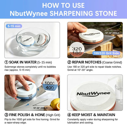 NbutWynee Sharpening Stone Set 3.15 inch x 0.98 inch, White/Blue, White/Red,