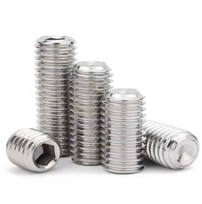 100 Pcs M3-0.5x5mm Hex Socket Head Cup Point Set M3-0.5x5(100), Silver