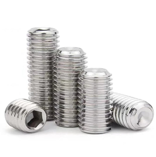 100 Pcs M3-0.5x5mm Hex Socket Head Cup Point Set M3-0.5x5(100), Silver