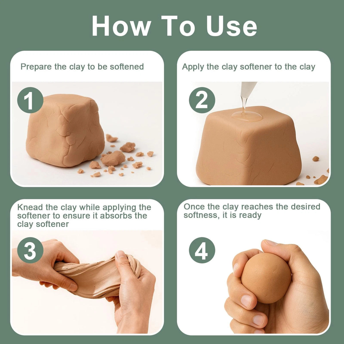 1DFAUL 120ml Polymer Clay Softener, Restore Flexibility, transparent