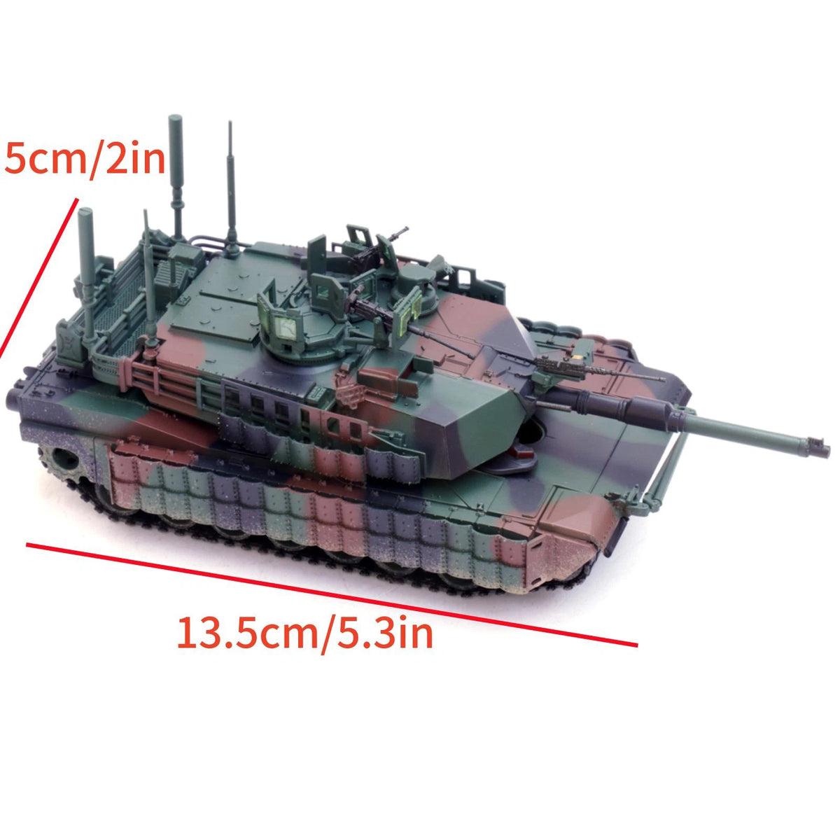 13.5cm Diecast 1/72 US M1A2 TUSK II Abrams Main Battle Tank Model Static Display