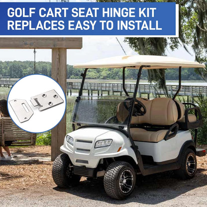 2 Pack Golf Cart Seat Hinge Kit for EZGO TXT Medalist 1995-up silvery