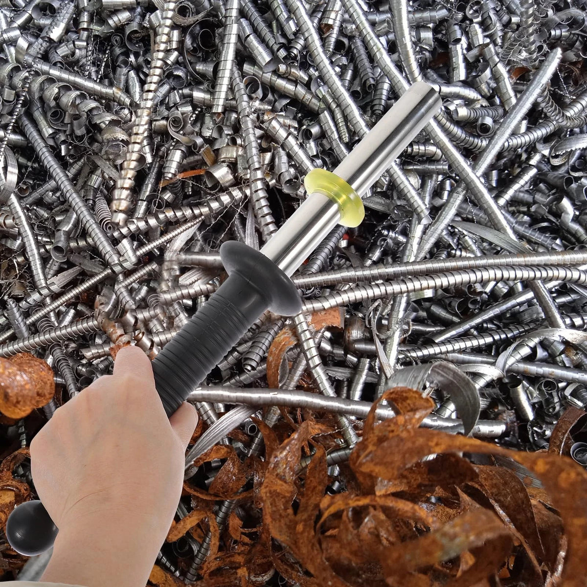 Magnetic Pick Up Tool With Release : Chip 37.50X6.50X6.50CM, Silver