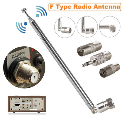 75ohm F Type FM Radio Antenna Aerial 3.5mm Adapter Connector For Bose Wave Radio