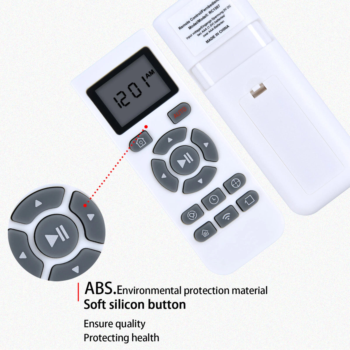 Remote Control For Ecovacs RC1507 Deebot Robotic Vacuum N79 N79S M80 white