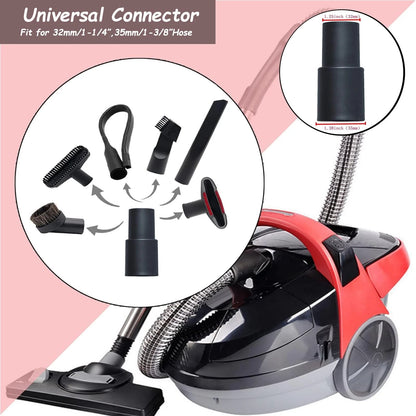 9 Pcs Universal Shop Vac Accessories Kit 1 1/4 inch & 1 3/8 32mm, 35mm, Black