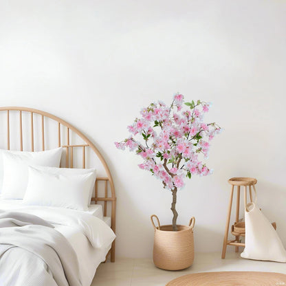 4FT Artificial Cherry Blossom Tree, Lifelike Pink Tree 3ft 11in,