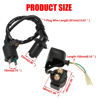 GREHUA GY6 Ignition Coil Starter Solenoid Voltage Regulator CDI Compatible...