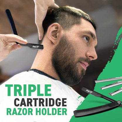 Tomb 45 Triple Cartridge Razor Holder | Disposable 1 Count (Pack of 1), Black