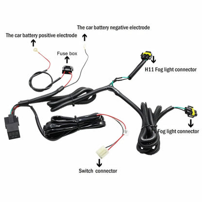 H11 Fog Light Wiring Harness Kit for Acura TL TSX RDX 12V 40A Relay LED Switch