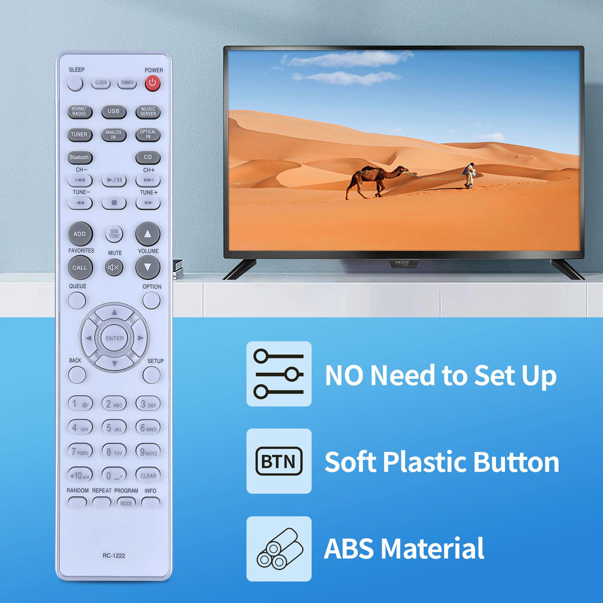 RC-1222 Remote Control For Denon Hi-Fi All-in-One Network CD Receiver RCD-N10