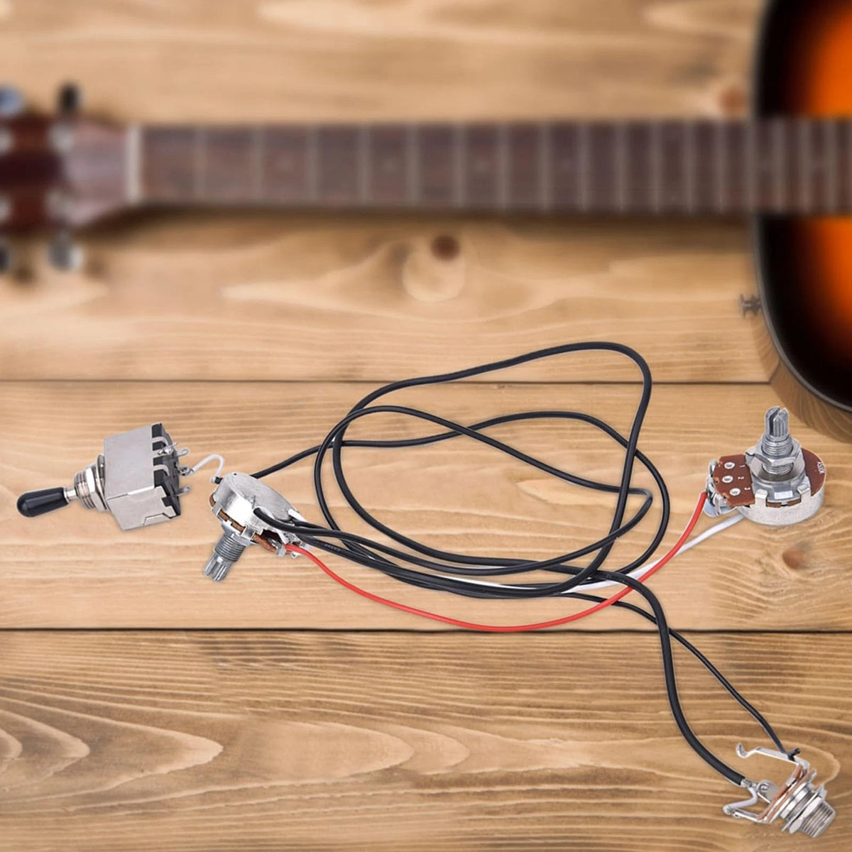Moofey Electric Guitar Parts, Wiring Harness with 3 Way Chrome Box Toggle...
